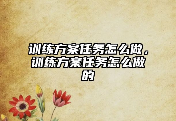 訓練方案任務怎么做，訓練方案任務怎么做的